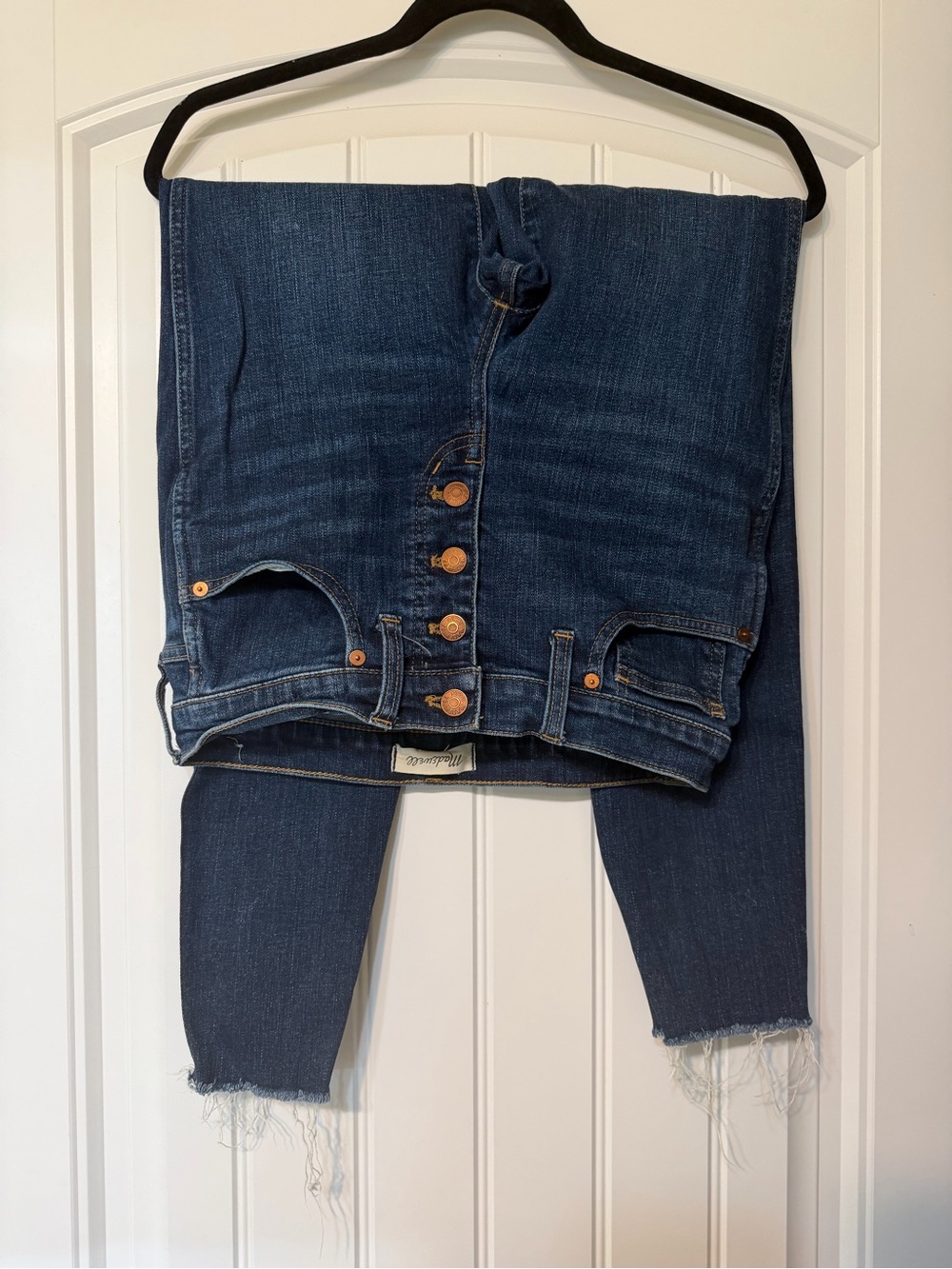 Madewell Dark Blue High-Rise Button-Fly Jeans